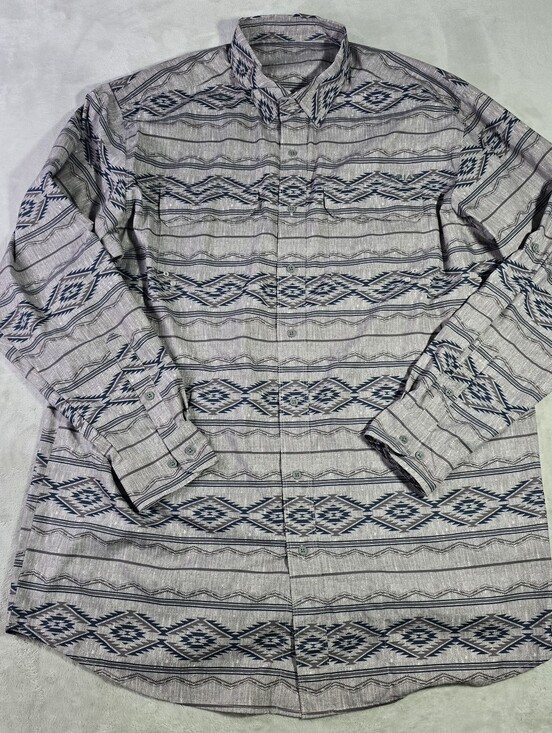 Ariat Other - Ariat tek Mens Venttek Outbound Classic Fit Shirt Aztec Long Sleeve XLT Gray